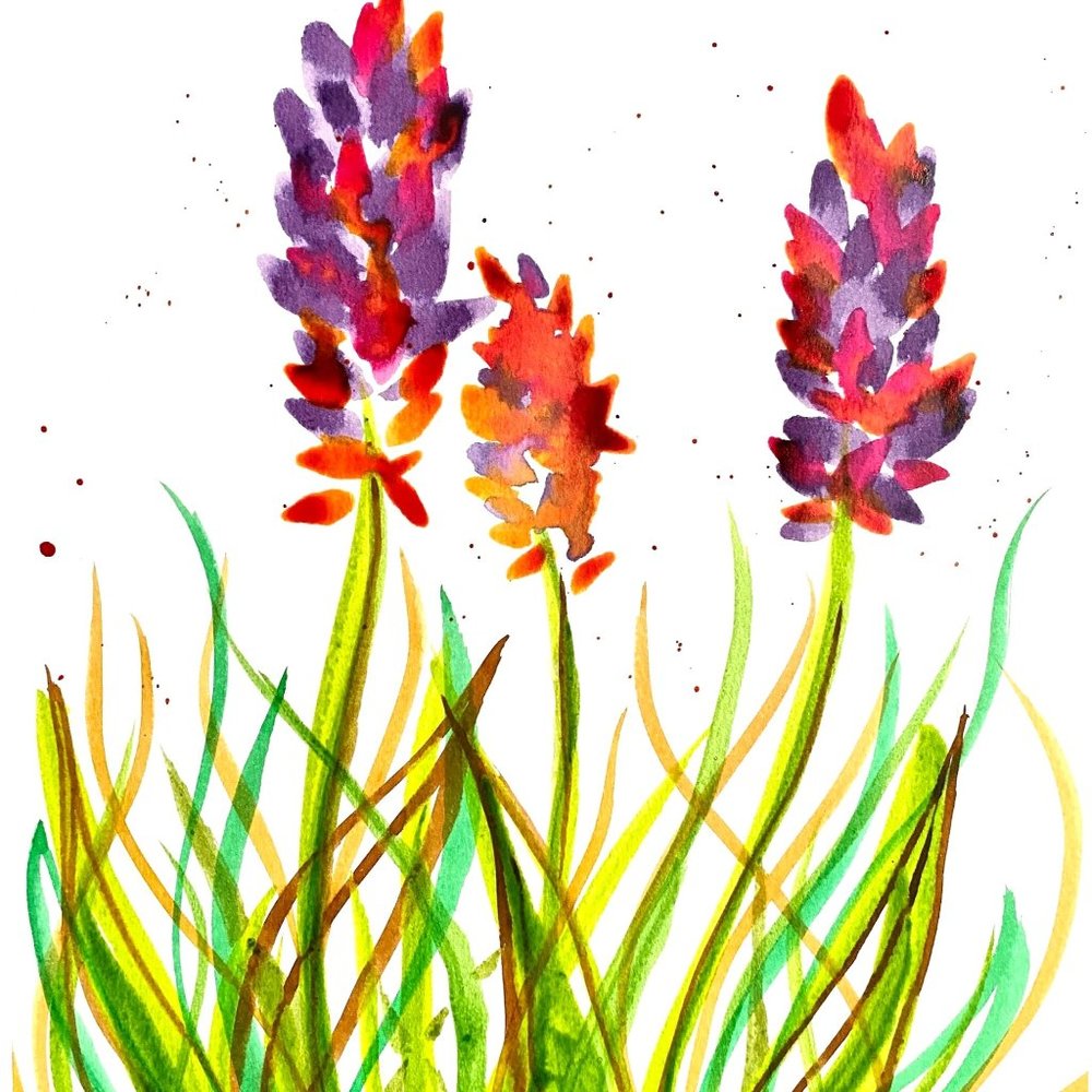 Summer Canna - Original Wall Art Watercolor Painting Matted Frame Ready 11”x14”